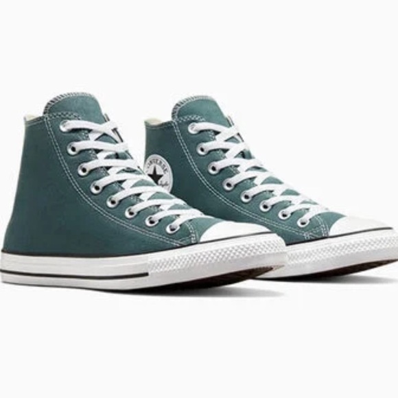 Converse High Tops sneakers green White 9.5 men’s 11.5 woman’s true nature NEW - Picture 2 of 6